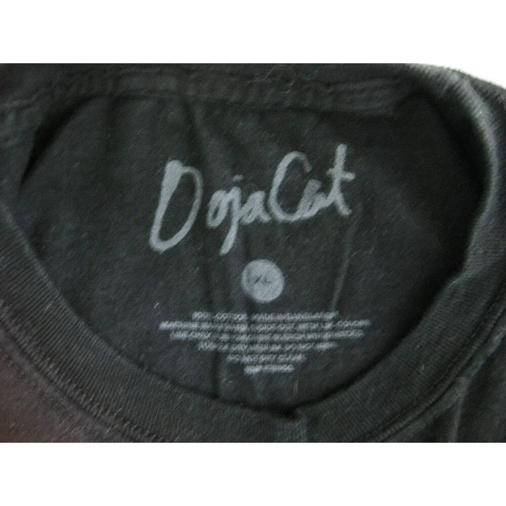 Doja Cat T-Shirt Girl's Size XL Black Short Sleeve Photo Graphic 100% Cotton Top